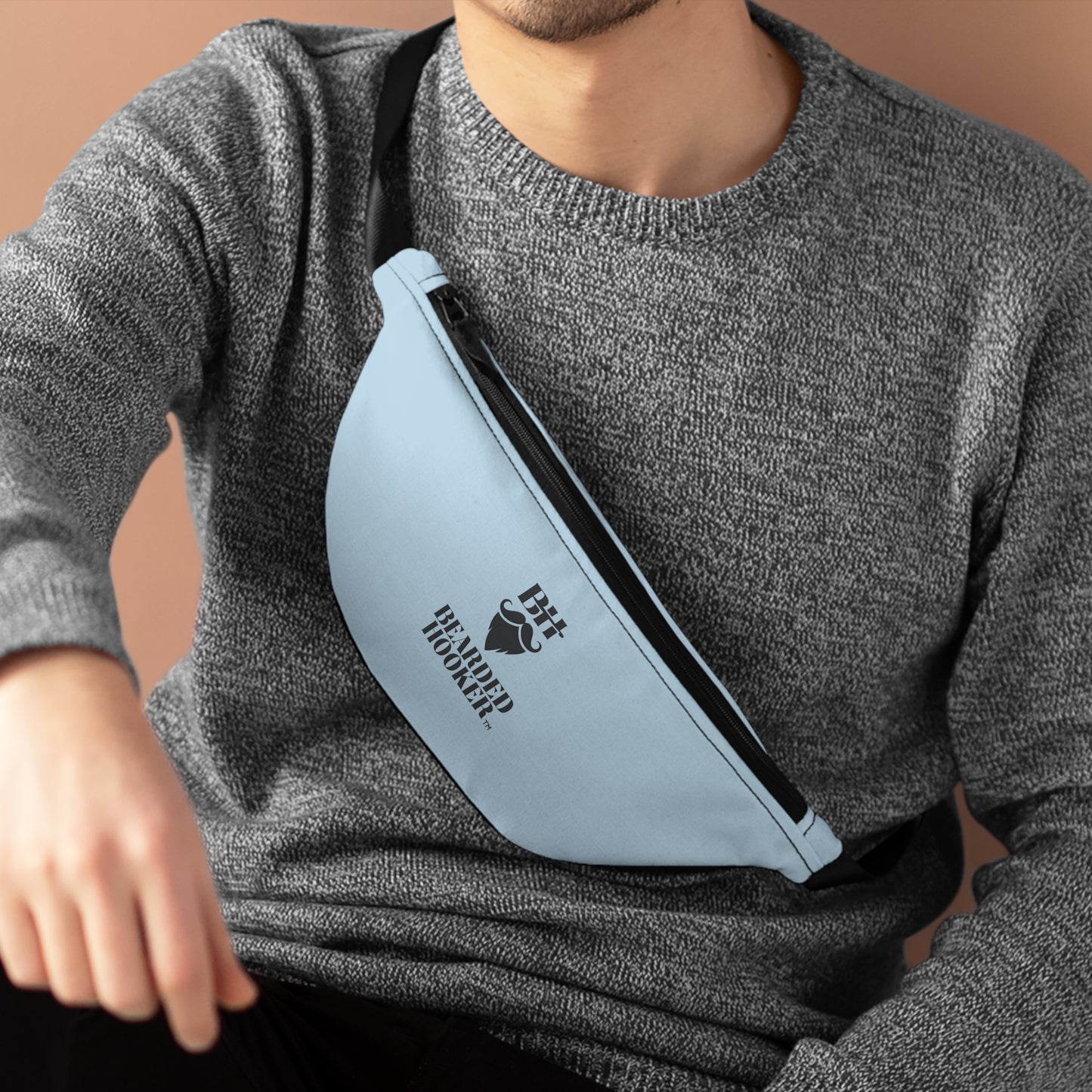 Fanny Pack — Bearded Hooker Logo Light Blue Waist Bag