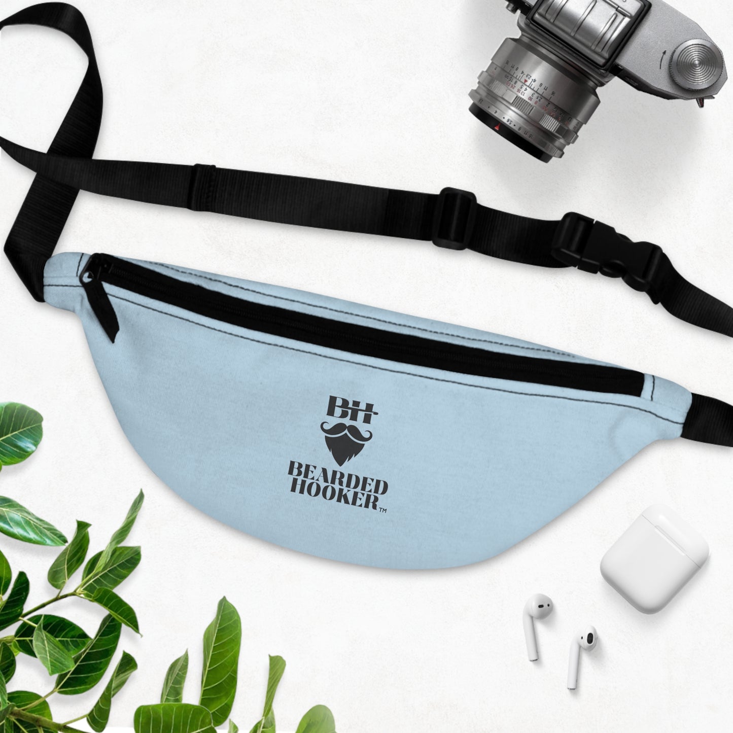 Fanny Pack — Bearded Hooker Logo Light Blue Waist Bag