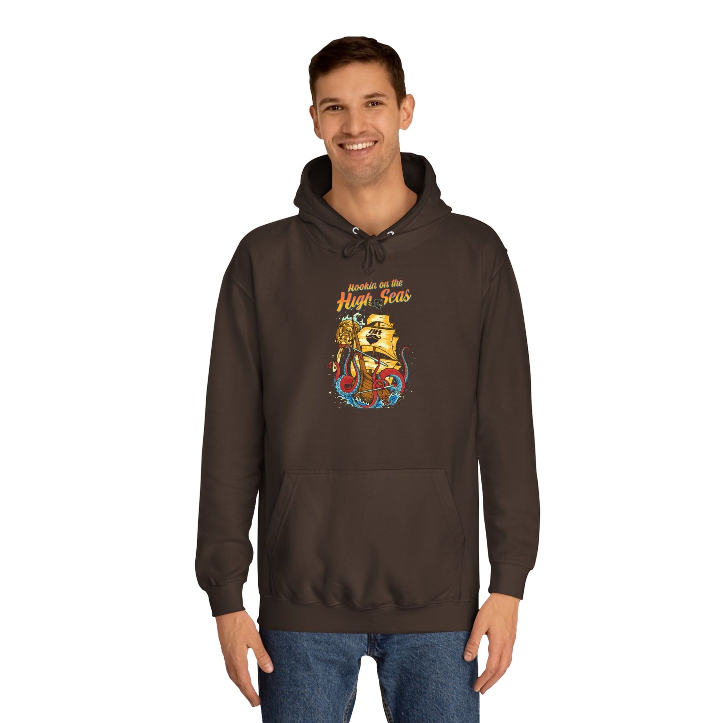 College Hoodie — Golden Retro Lion Crest "Keepin' It Real"
