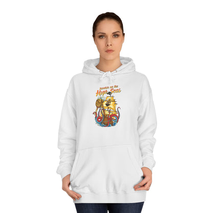 College Hoodie — Golden Retro Lion Crest "Keepin' It Real"