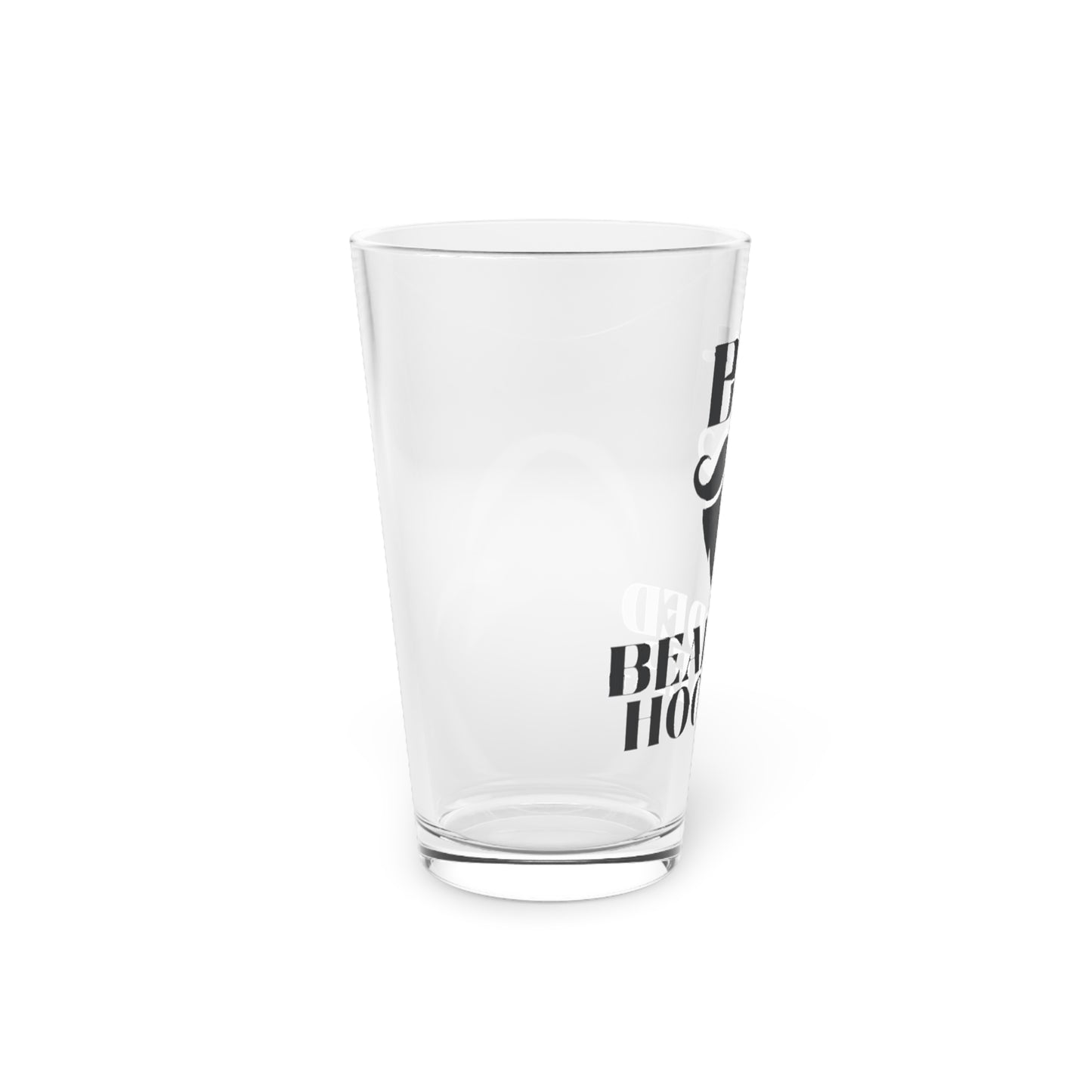 Bearded Hooker Pint Glass — 16oz Beer Glass with Beard & Mustache Logo