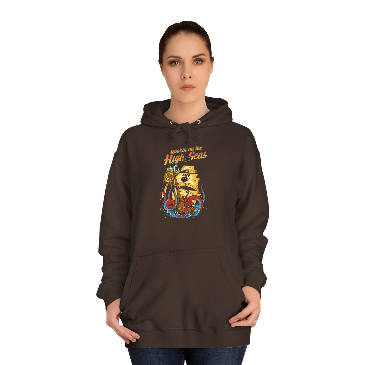 College Hoodie — Golden Retro Lion Crest "Keepin' It Real"