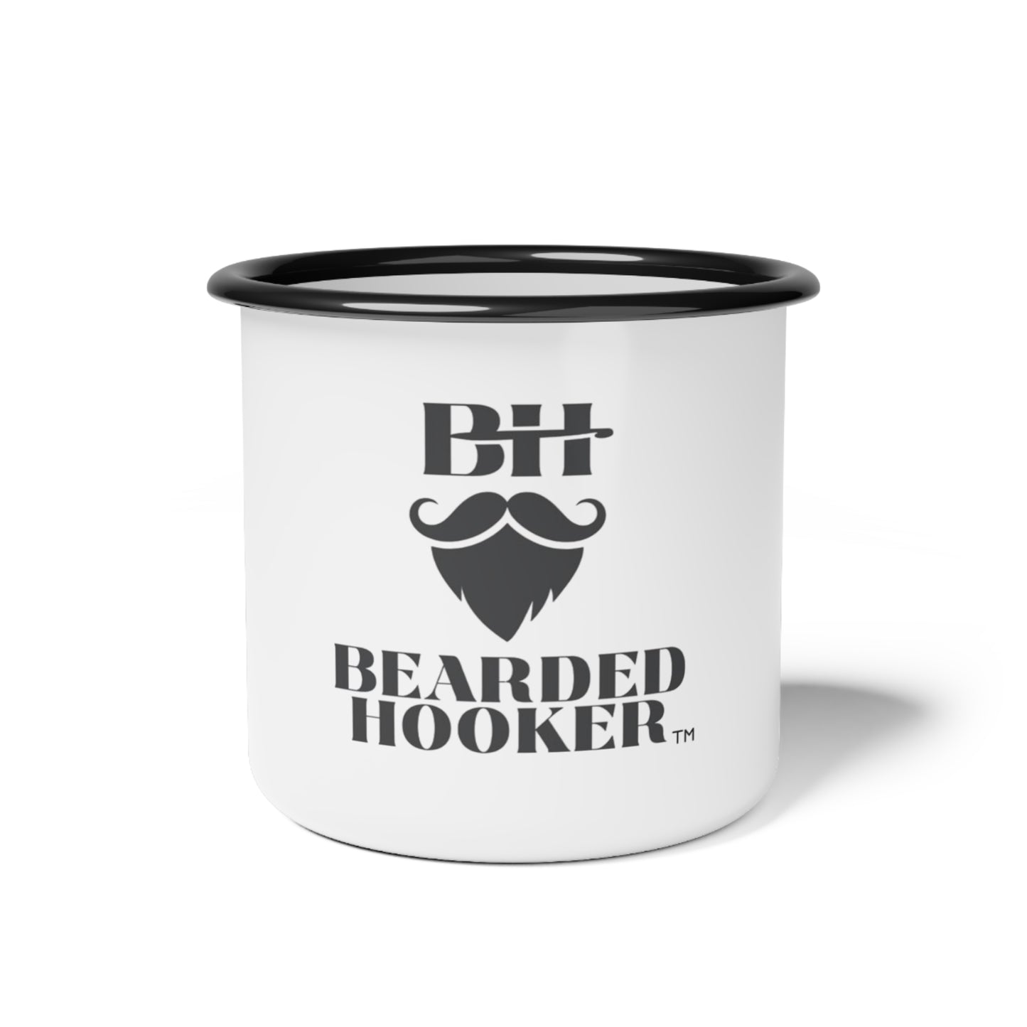 Enamel Camp Cup — 'Bearded Hooker' Logo Camping Mug