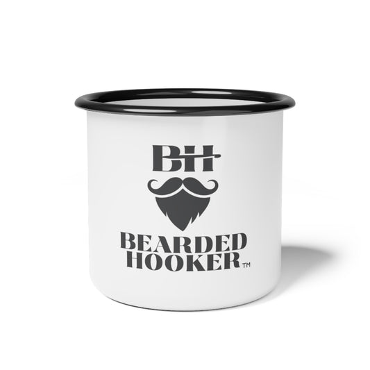 Enamel Camp Cup — 'Bearded Hooker' Logo Camping Mug
