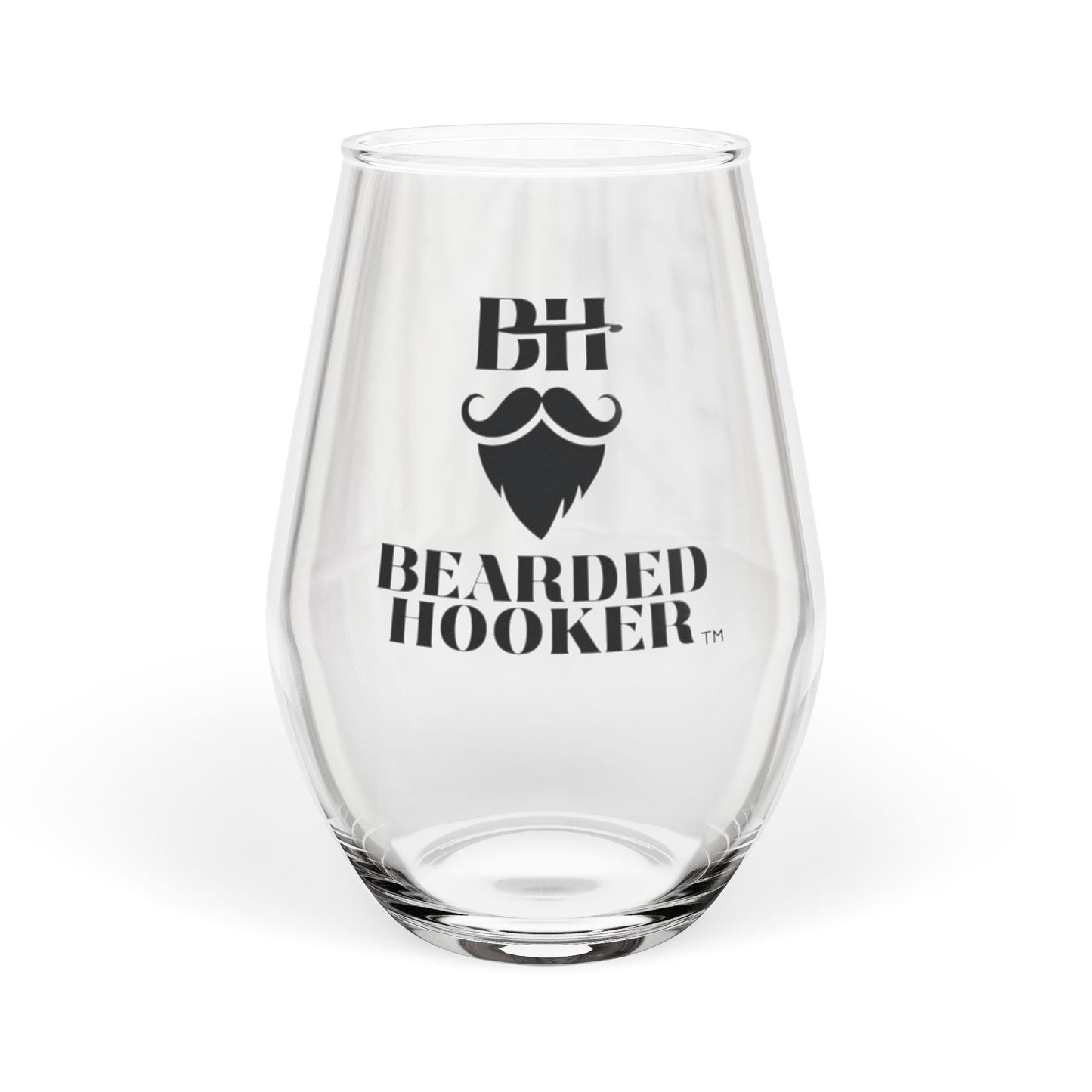 Bearded Hooker Stemless Wine Glass / Be bearded and be classy!!!