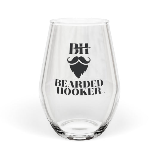 Bearded Hooker Stemless Wine Glass / Be bearded and be classy!!!