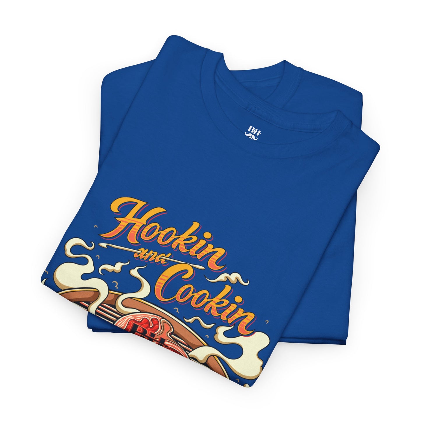 Grillmaster BBQ T‑Shirt — "Hookin' & Cookin'" Vintage Barbecue Graphic Tee